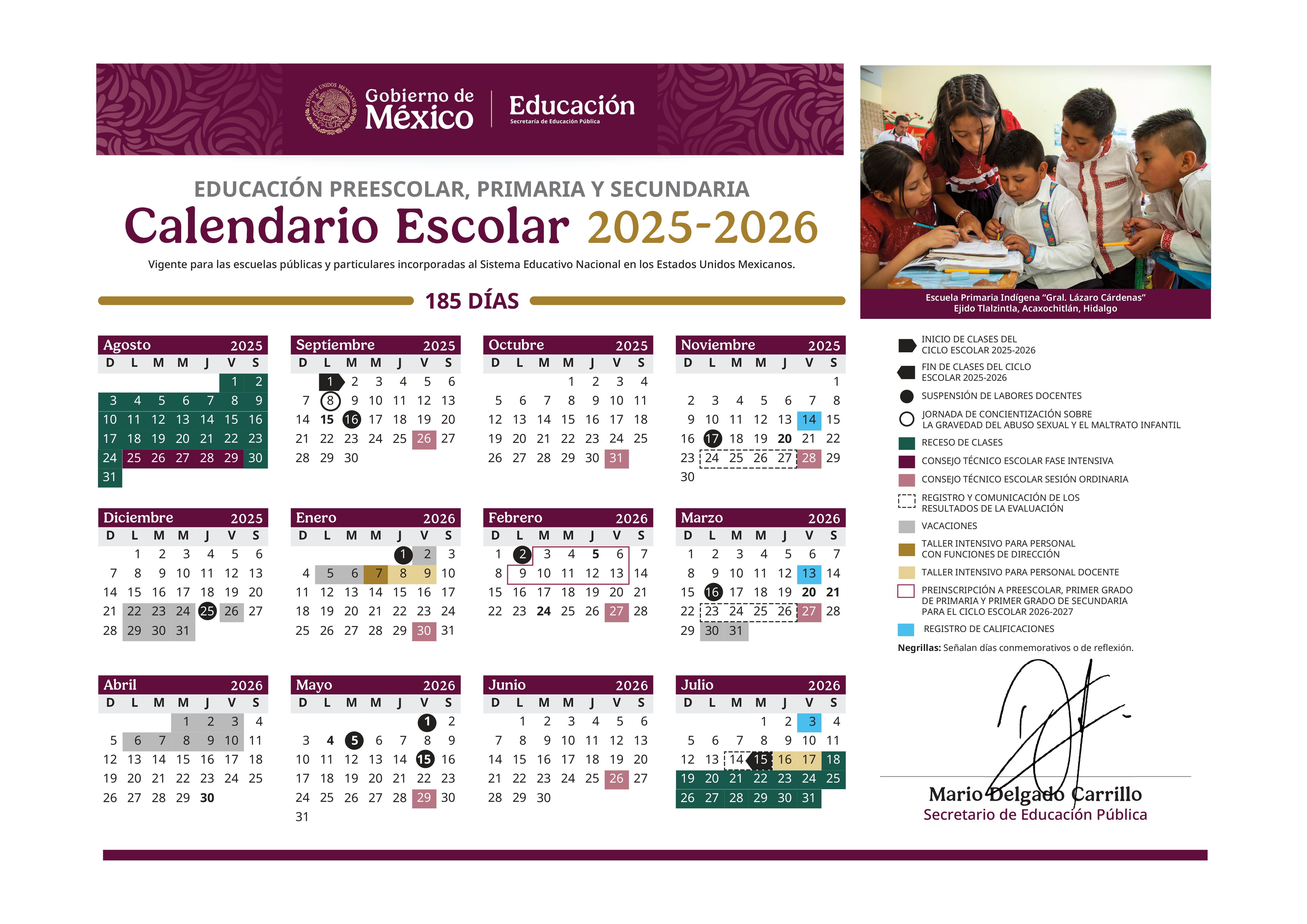 Calendario Escolar SEP 2025-2026